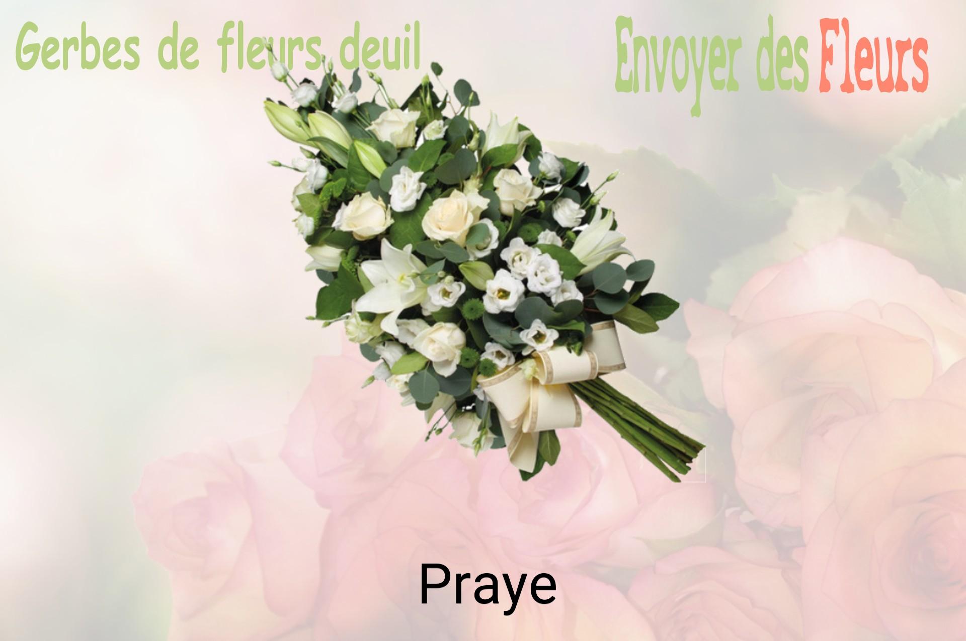 Gerbe de fleurs de deuil livrée à Praye